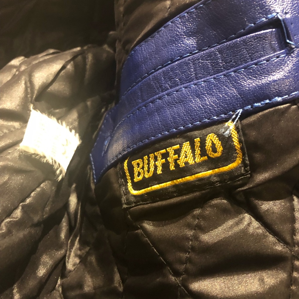 Blue real leather jacket - Picture 5 of 7